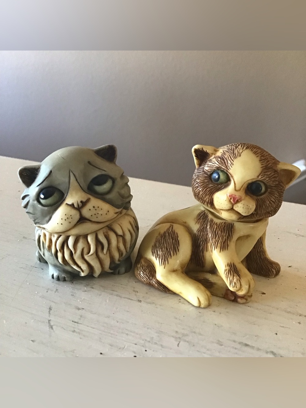 Vintage Harmony Kingdom Pot Belly Cat Trinket Boxes Decor